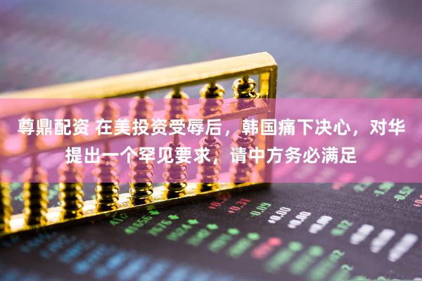尊鼎配资 在美投资受辱后，韩国痛下决心，对华提出一个罕见要求，请中方务必满足