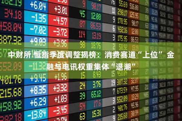 中财所 恒指季度调整揭榜：消费赛道“上位” 金融与电讯权重集体“退潮”